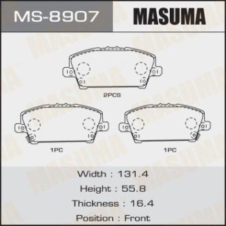 Колодки тормозные передн HONDA CIVIC IX (MS-8907) Masuma MS8907 (фото 1)