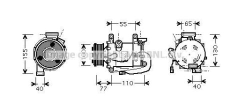 Компрессор кондиционера Honda Civic 1,8i 06> AVA Cooling Systems HDAK208 (фото 1)