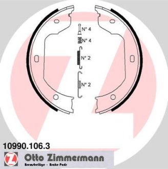 Гальмiвнi колодки барабаннi з аксесуарами Otto Zimmermann GmbH 109901063 (фото 1)