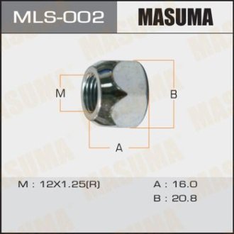 Гайка колеса 12x1.25 / под ключ=21 мм (MLS-002) Masuma MLS002 (фото 1)