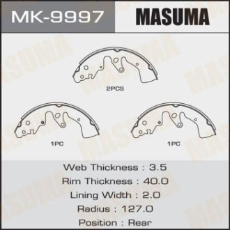 Колодки тормозные стояночного тормоза (MK-9997) Masuma MK9997