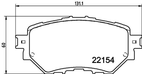 Колодки дискові передні (версії для USA/Mexico) Mazda 3 2013- Hella 8DB 355 032-091