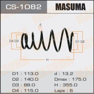 Пружина задняя Toyota Camry (06-) (CS-1082) Masuma CS1082 (фото 1)