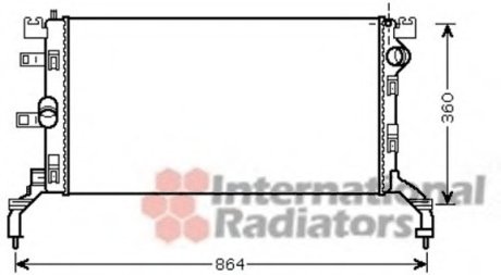 Радіатор охолодження Renault Laguna/Latitude 1.5/2.0D 07- Van Wezel 43002415