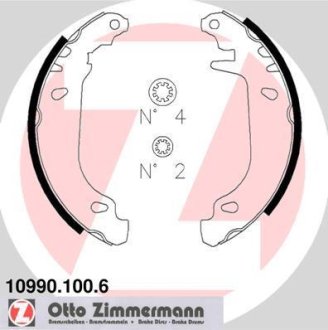 Гальмiвнi колодки барабаннi заднi ZIMMERMANN Otto Zimmermann GmbH 109901006