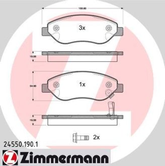 Гальмiвнi колодки дисковi переднi Otto Zimmermann GmbH 245501901 (фото 1)