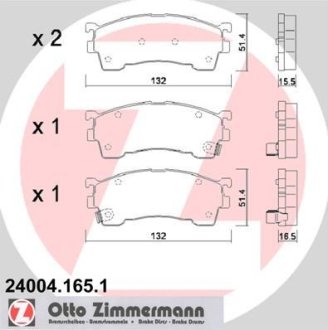 Гальмiвнi колодки дисковi переднi ZIMMERMANN Otto Zimmermann GmbH 240041651