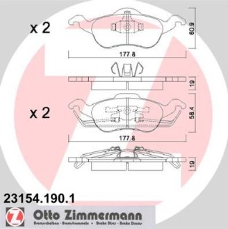 Гальмiвнi колодки дисковi переднi ZIMMERMANN Otto Zimmermann GmbH 231541901