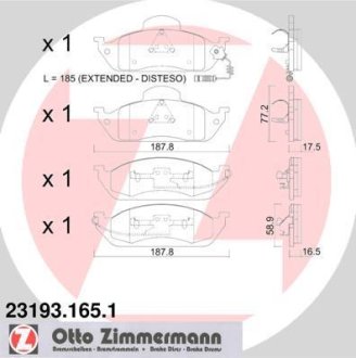 Гальмiвнi колодки дисковi переднi ZIMMERMANN Otto Zimmermann GmbH 231931651