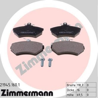 Гальмiвнi колодки дисковi переднi ZIMMERMANN Otto Zimmermann GmbH 219451601