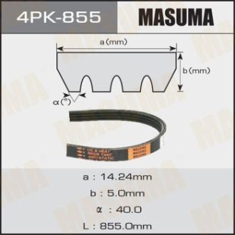 Ремень поликлиновой 4PK- 855 (4PK-855) Masuma 4PK855 (фото 1)