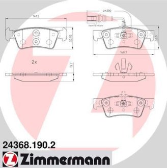 Гальмiвнi колодки дисковi заднi Otto Zimmermann GmbH 243681902 (фото 1)
