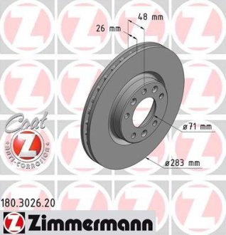 Гальмiвнi диски Coat Z переднi ZIMMERMANN Otto Zimmermann GmbH 180302620