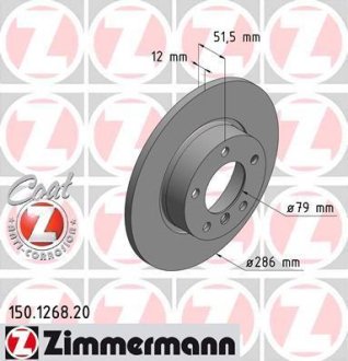 Гальмiвнi диски Coat Z переднi ZIMMERMANN Otto Zimmermann GmbH 150126820