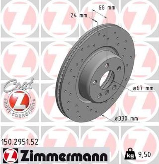 Гальмiвнi диски Sport переднi Otto Zimmermann GmbH 150295152 (фото 1)