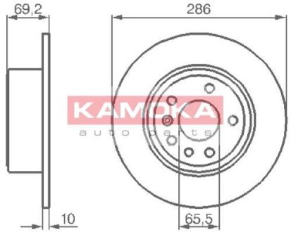 Гальмiвнi диски OPEL VECTRA B 95-03 Kamoka 1031622 (фото 1)