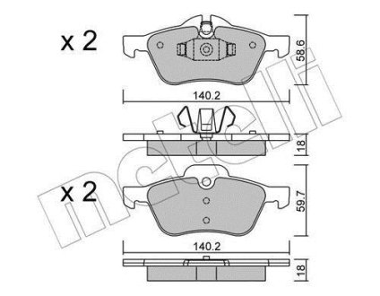 Колодки гальмівні (передні) Mini Cooper/One 01-06 METELLI 22-0555-0 (фото 1)