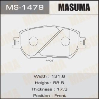 Колодки тормозные передн (MS-1479) Masuma MS1479