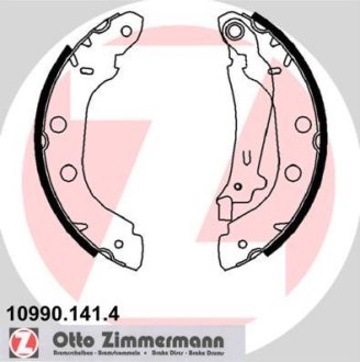 Гальмiвнi колодки барабаннi ZIMMERMANN Otto Zimmermann GmbH 109901414