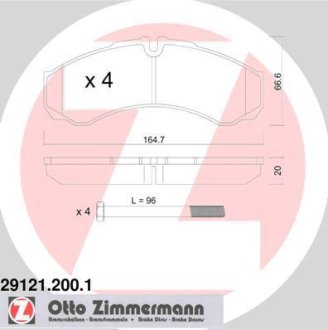 Гальмiвнi колодки дисковi ZIMMERMANN Otto Zimmermann GmbH 291212001