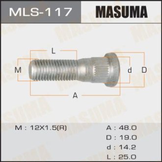 Шпилька колеса Toyota (MLS-117) Masuma MLS117