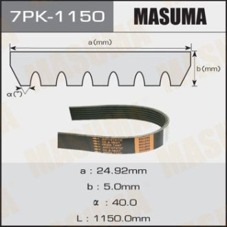 Ремень поликлиновой (7PK-1150) Masuma 7PK1150 (фото 1)