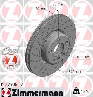 Гальмiвнi диски переднi ZIMMERMANN Otto Zimmermann GmbH 150290632
