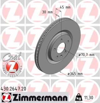 Гальмiвнi диски переднi ZIMMERMANN Otto Zimmermann GmbH 430264720