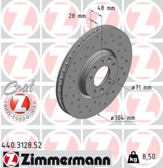 Гальмiвнi диски переднi Otto Zimmermann GmbH 440312852 (фото 1)