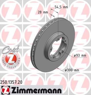 Гальмiвнi диски переднi ZIMMERMANN Otto Zimmermann GmbH 250135720
