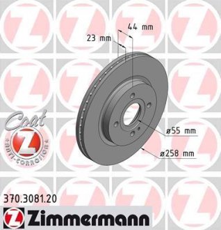 Гальмiвнi диски переднi Otto Zimmermann GmbH 370308120 (фото 1)