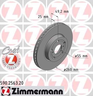 Гальмiвнi диски переднi ZIMMERMANN Otto Zimmermann GmbH 590256320