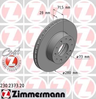 Гальмiвнi диски переднi ZIMMERMANN Otto Zimmermann GmbH 230237320