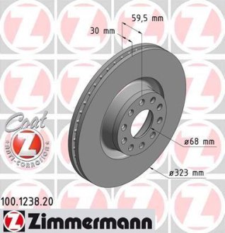 Гальмiвнi диски переднi Otto Zimmermann GmbH 100123820 (фото 1)