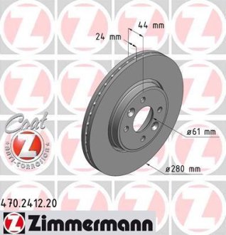 Гальмiвнi диски переднi Otto Zimmermann GmbH 470241220 (фото 1)