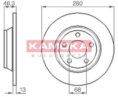 Гальмiвнi диски AUDI A4 95-01 Kamoka 1031518 (фото 1)