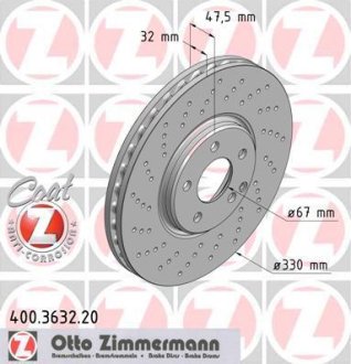 Гальмiвнi диски переднi ZIMMERMANN Otto Zimmermann GmbH 400363220