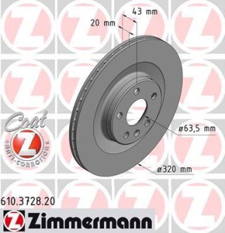 Диск гальмівний Coat Z 31400778 ZIMMERMANN Otto Zimmermann GmbH 610372820