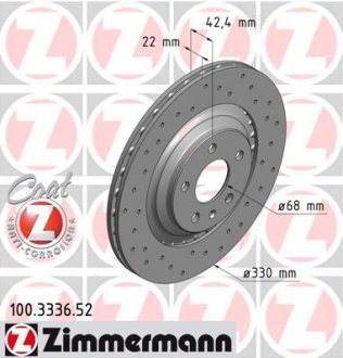 Гальмiвнi диски заднi Otto Zimmermann GmbH 100333652 (фото 1)