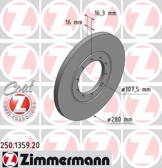 Гальмiвнi диски заднi ZIMMERMANN Otto Zimmermann GmbH 250135920