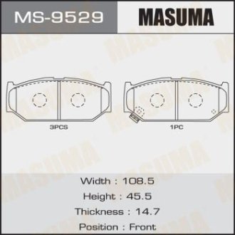 Колодки тормозные (MS-9529) Masuma MS9529