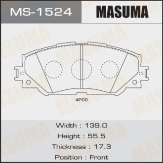 Колодки тормозные (MS-1524) Masuma MS1524