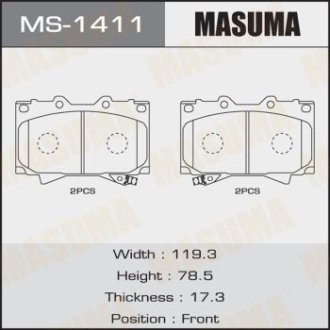 Колодки тормозные (MS-1411) Masuma MS1411 (фото 1)