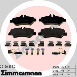 Колодки тормозные ZIMMERMANN Otto Zimmermann GmbH 29190.195.2