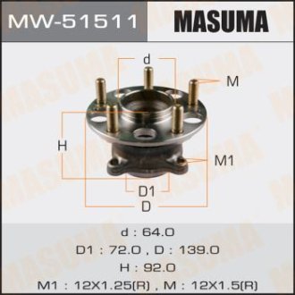Ступица колеса (MW-51511) Masuma MW51511 (фото 1)