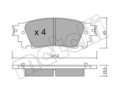 Колодки гальмівні (задні) Lexus NX 14- METELLI 22-1041-0 (фото 1)