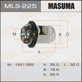 Гайка колеса (MLS-225) Masuma MLS225