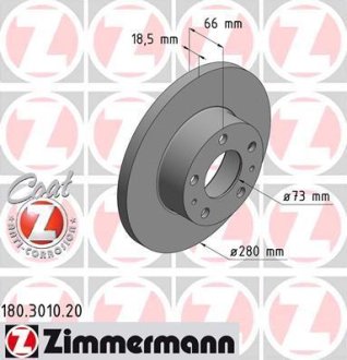 Гальмiвнi диски ZIMMERMANN Otto Zimmermann GmbH 180301020