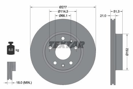 Гальмiвнi диски TEXTAR 92115703 (фото 1)