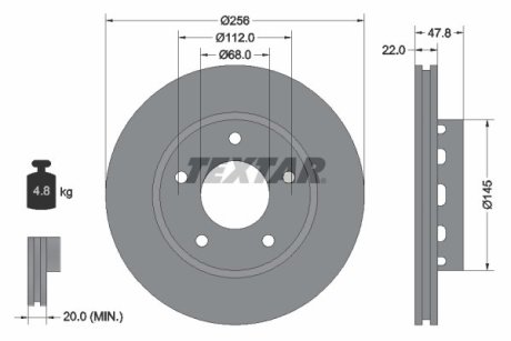Гальмівний диск TEXTAR 92174205 (фото 1)